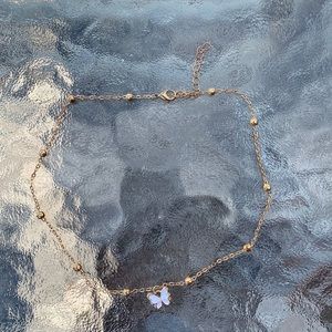 Cute white butterfly necklace